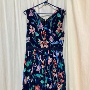 Talbots Floral Chiffon Pleated Dress